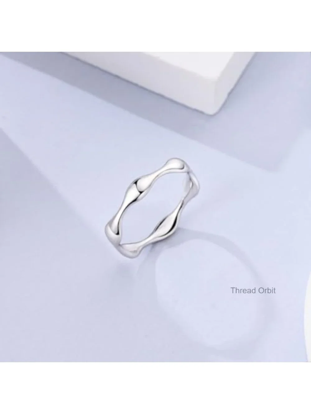 925 Sterling Silver Geometric Stackable Ring Eternity Band - Size 6-9